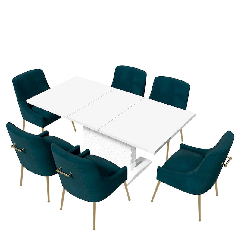 Modern Velvet Table Extendable