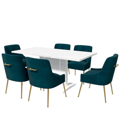 Modern Velvet Table Extendable