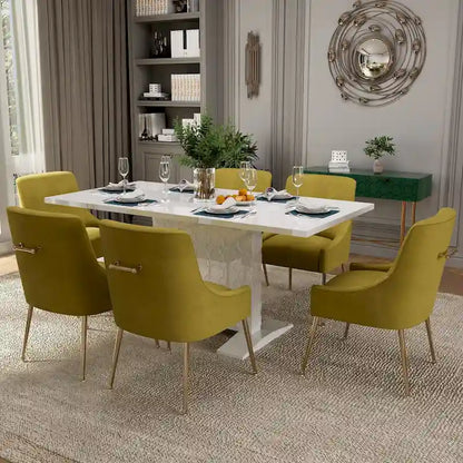 Modern Velvet Table Extendable