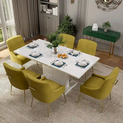 Modern Velvet Table Extendable