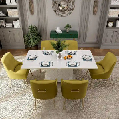 Modern Velvet Table Extendable