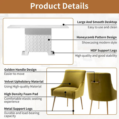 Modern Velvet Table Extendable