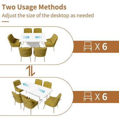 Modern Velvet Table Extendable