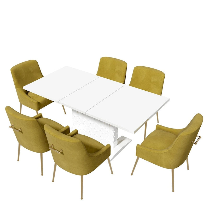 Modern Velvet Table Extendable