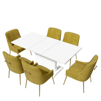 Modern Velvet Table Extendable