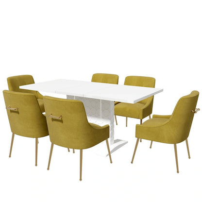 Modern Velvet Table Extendable