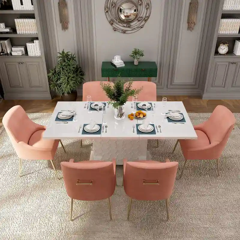 Modern Velvet Table Extendable