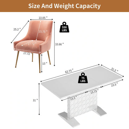 Modern Velvet Table Extendable