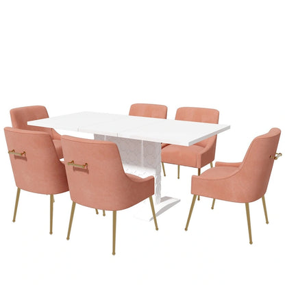 Modern Velvet Table Extendable
