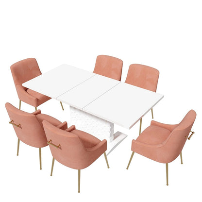 Modern Velvet Table Extendable