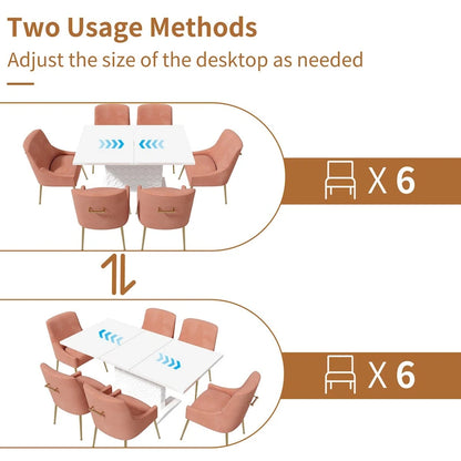 Modern Velvet Table Extendable