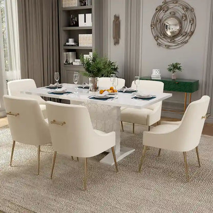 Modern Velvet Table Extendable