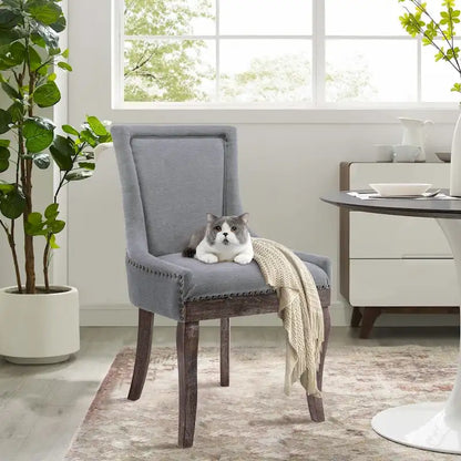 Modern Solid Wood Metal Chair Upholstered