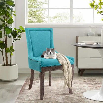 Modern Solid Wood Metal Chair Upholstered