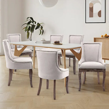 Modern Solid Wood Metal Chair Upholstered