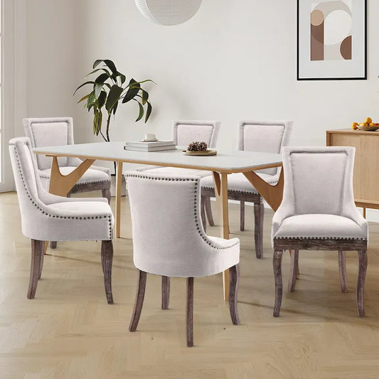 Modern Solid Wood Metal Chair Upholstered