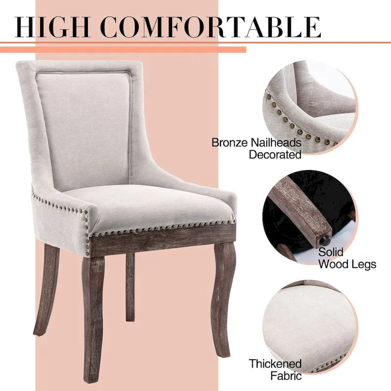 Modern Solid Wood Metal Chair Upholstered