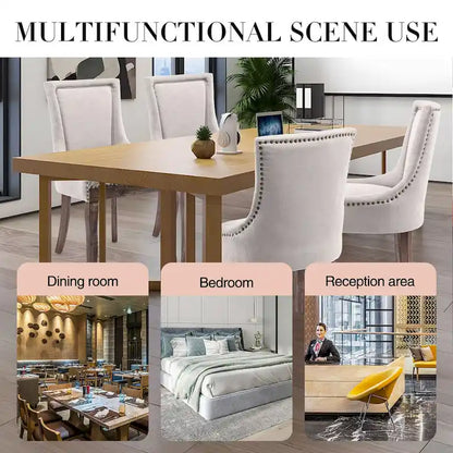 Modern Solid Wood Metal Chair Upholstered