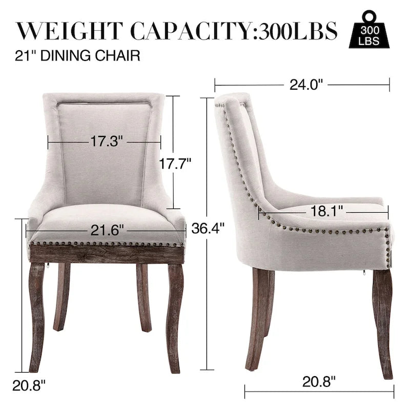 Modern Solid Wood Metal Chair Upholstered