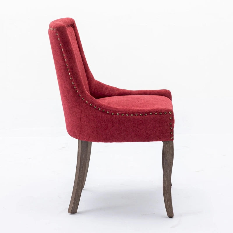 Modern Solid Wood Metal Chair Upholstered