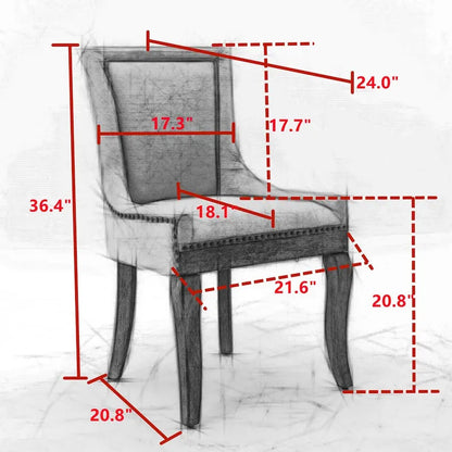 Modern Solid Wood Metal Chair Upholstered