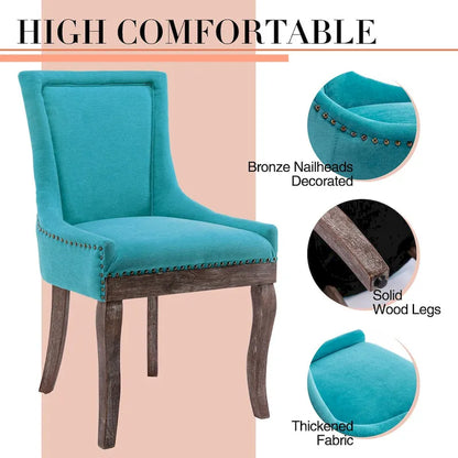 Modern Solid Wood Metal Chair Upholstered