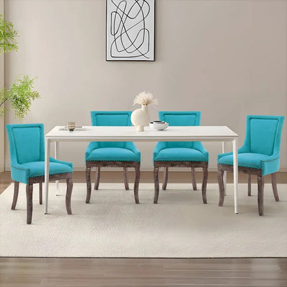 Modern Solid Wood Metal Chair Upholstered