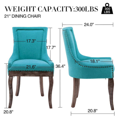 Modern Solid Wood Metal Chair Upholstered