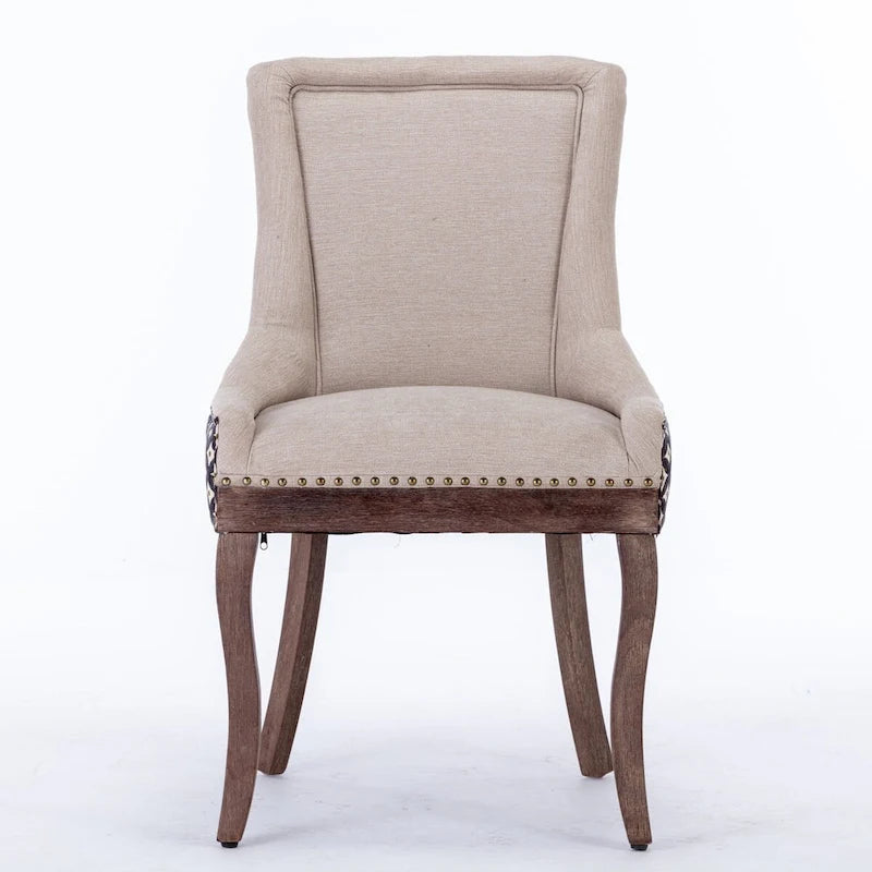 Modern Solid Wood Metal Chair Upholstered