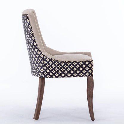 Modern Solid Wood Metal Chair Upholstered