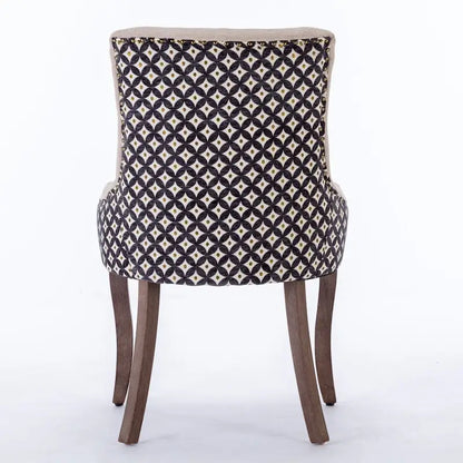 Modern Solid Wood Metal Chair Upholstered