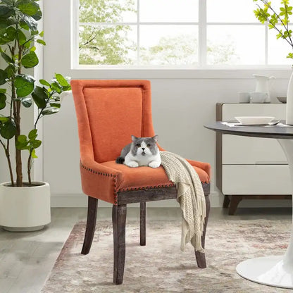 Modern Solid Wood Metal Chair Upholstered