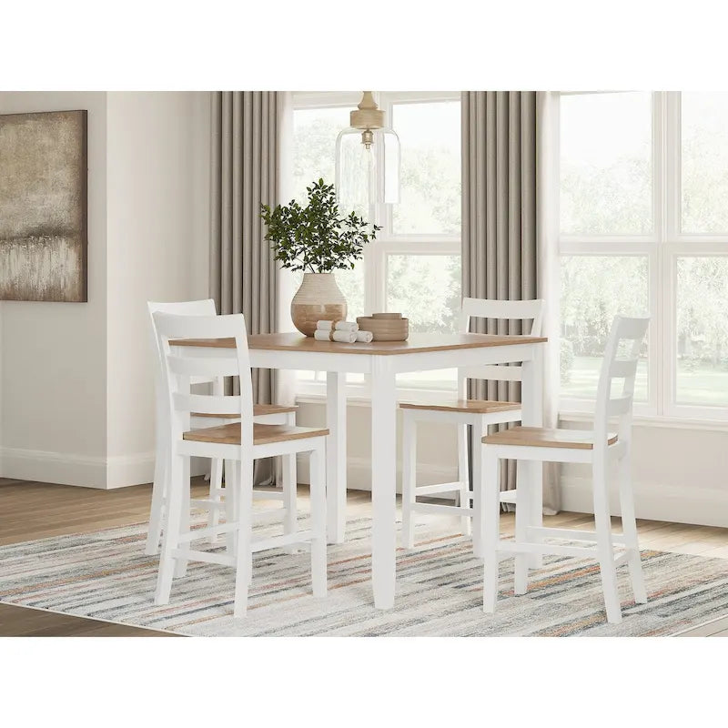 Signature Design by Ashley Gesthaven Counter Height Dining Table and 4 Barstools (Set of 5)
