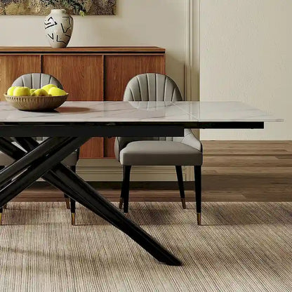 Modern Metal Leather Chair Extendable