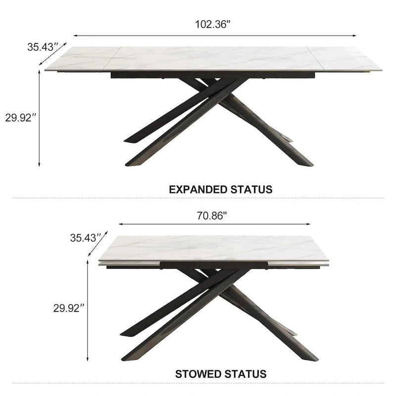 Modern Metal Leather Chair Extendable