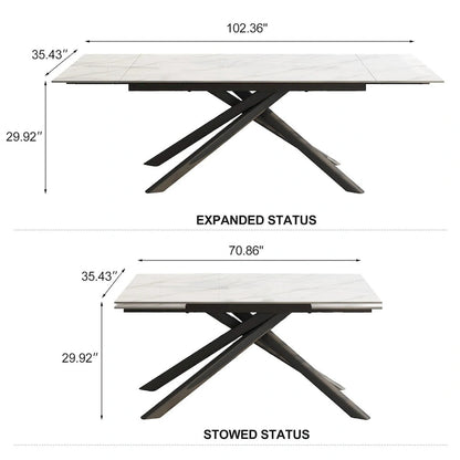Modern Metal Leather Chair Extendable