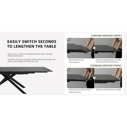 Modern Metal Leather Chair Extendable