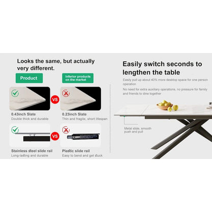 Modern Metal Leather Chair Extendable