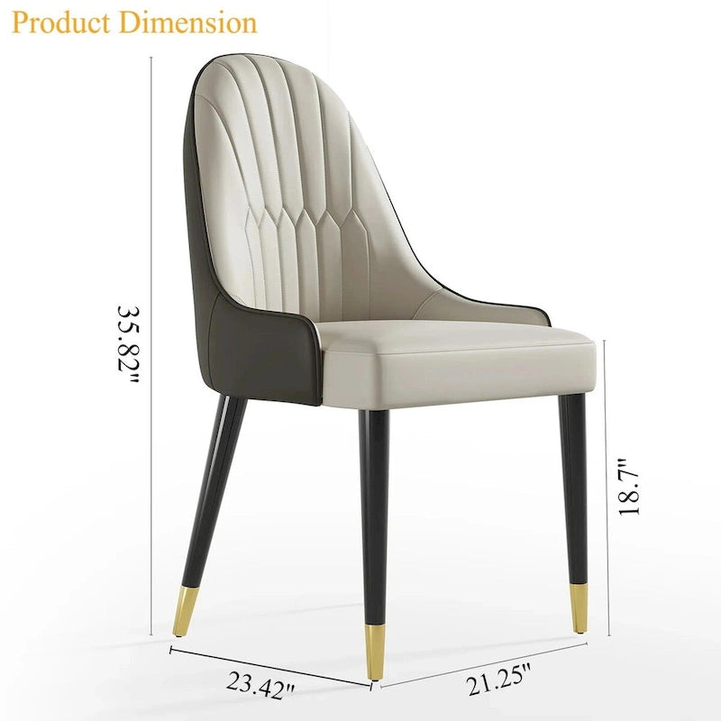 Modern Metal Leather Chair Extendable