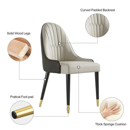 Modern Metal Leather Chair Extendable