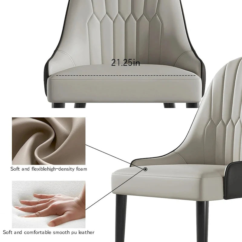 Modern Metal Leather Chair Extendable