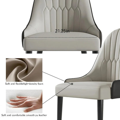 Modern Metal Leather Chair Extendable