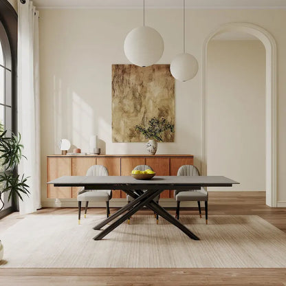 Modern Metal Leather Chair Extendable