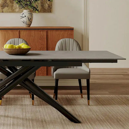 Modern Metal Leather Chair Extendable