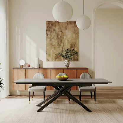 Modern Metal Leather Chair Extendable