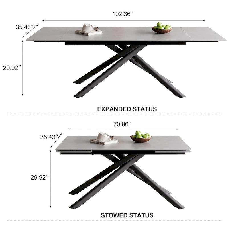 Modern Metal Leather Chair Extendable
