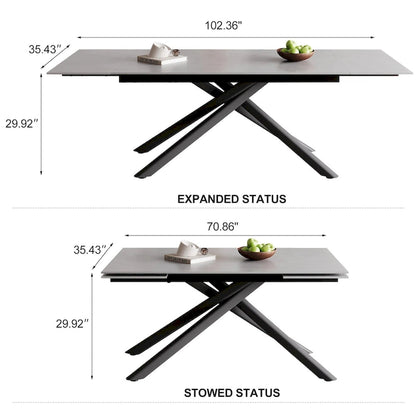 Modern Metal Leather Chair Extendable