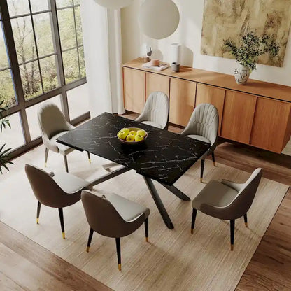 Modern Metal Leather Chair Extendable