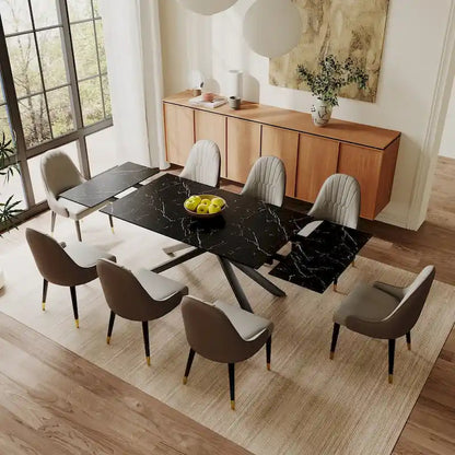 Modern Metal Leather Chair Extendable