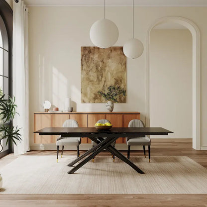 Modern Metal Leather Chair Extendable